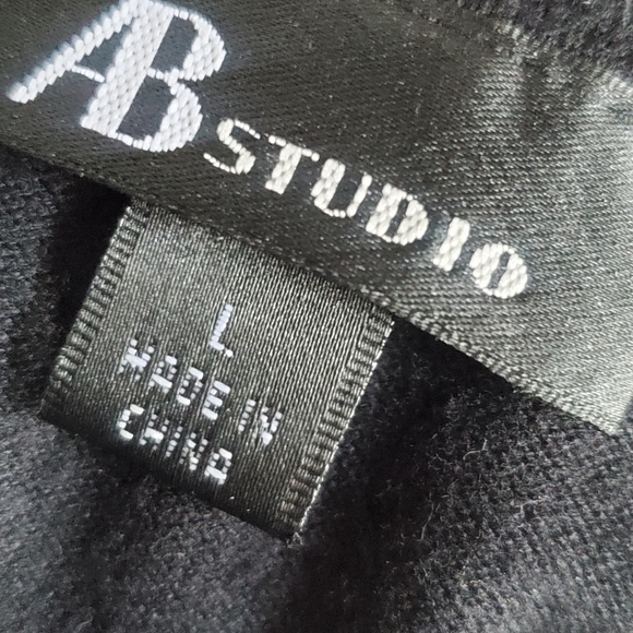 Black AB Studio Sweater Dress Botton Collar large - Picture 2 of 6